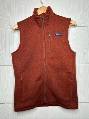 Patagonia Men's Rust Orange Fleece Vest - Full Zip